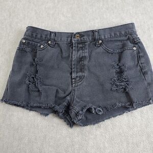 Forever 21 Shorts Womens 28 Black Distress Cut Off Denim
